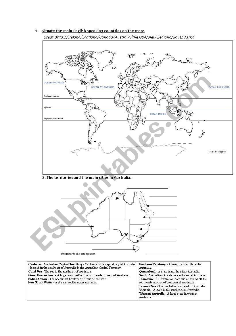 map of English speaking countries