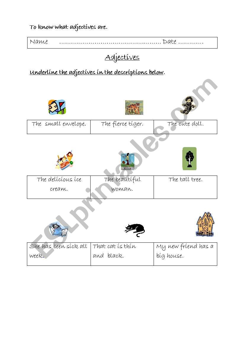What is adjective? worksheet