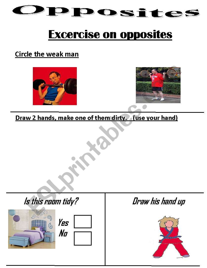 Opposite worksheet worksheet