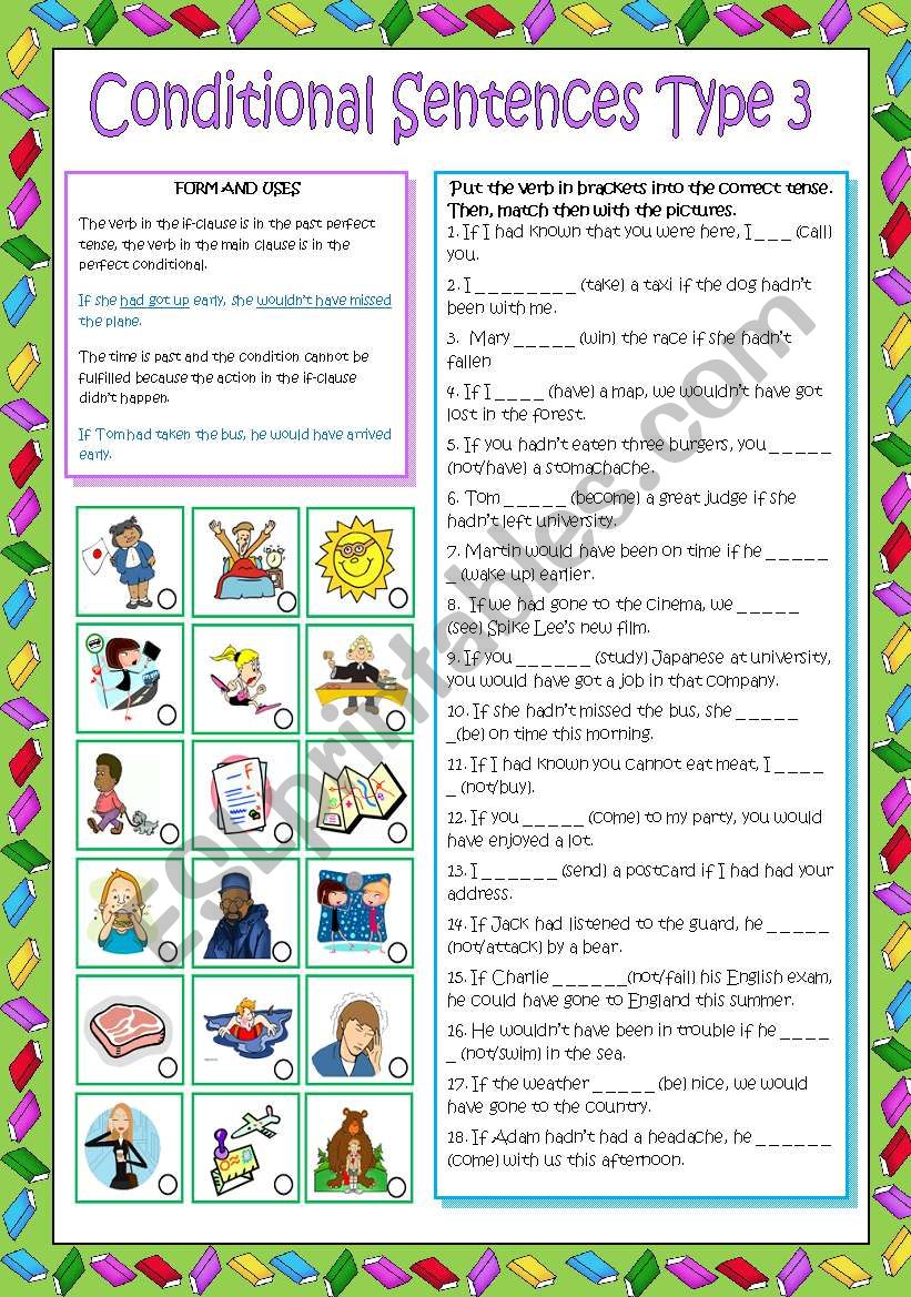 Conditional Sentences Type 3 ESL Worksheet By Esther1976