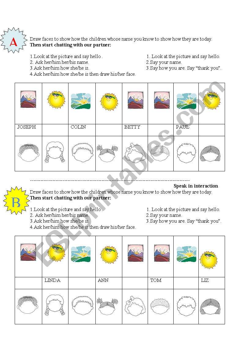 Good Morning Afternoon Evening What S Your Name How Are You Esl Worksheet By Kewgarden