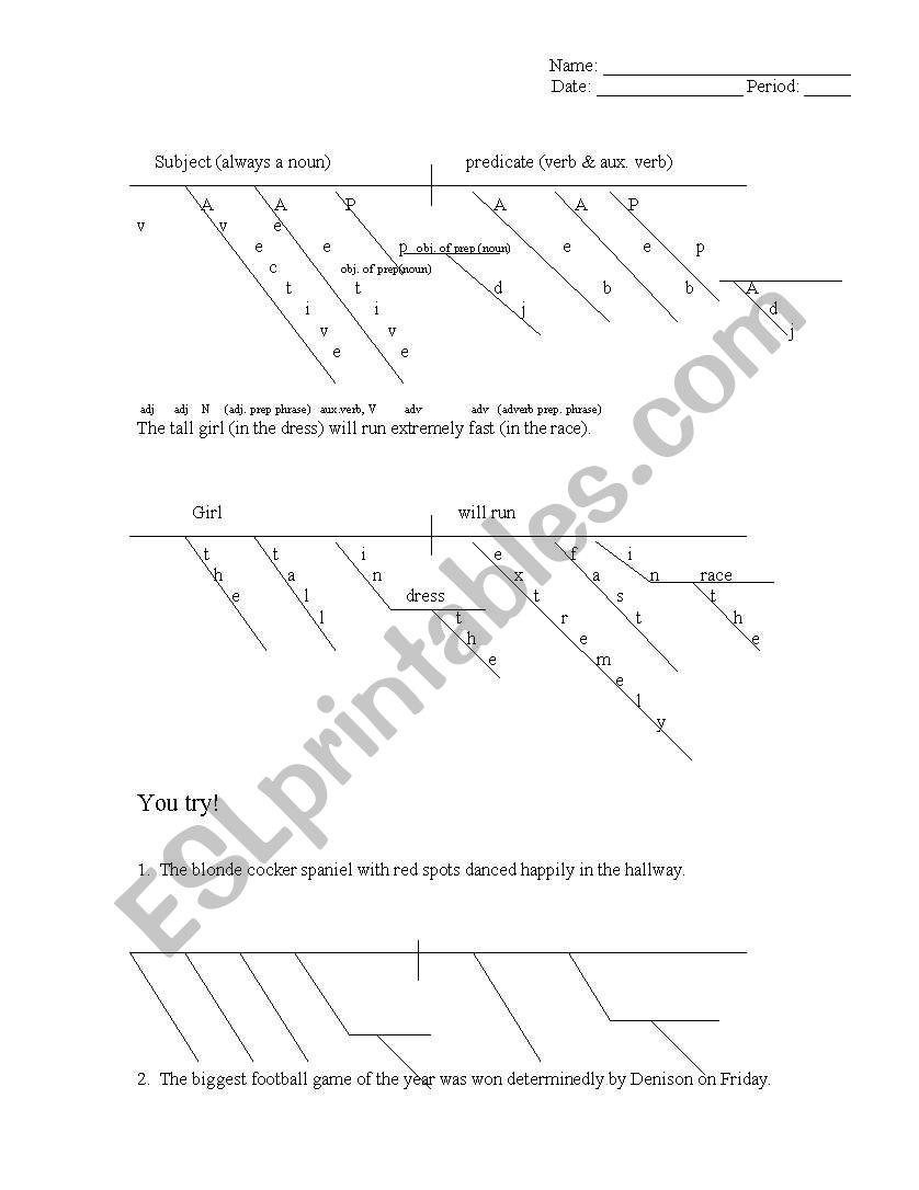 Diagramming worksheet