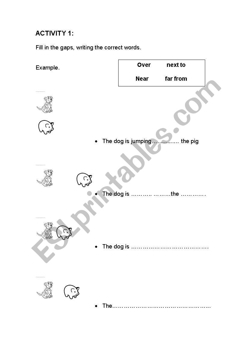 prepositions early ages worksheet
