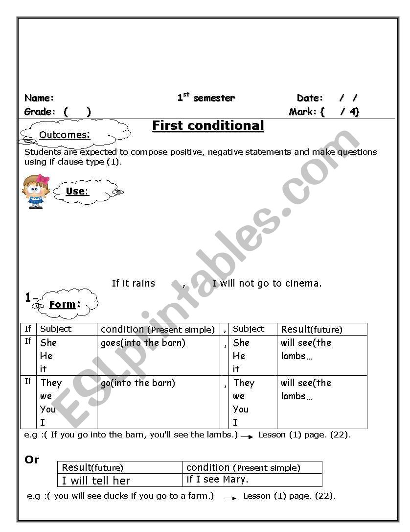 English Worksheets If Clause Worksheet