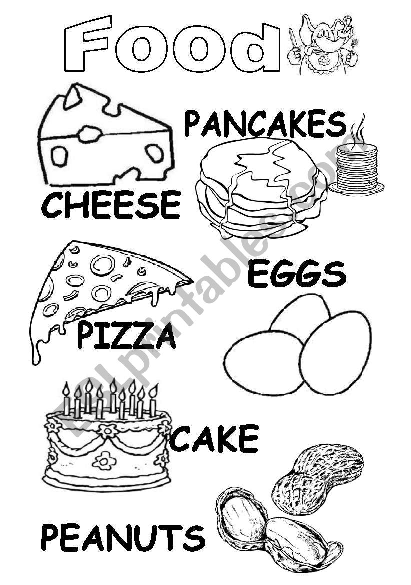 color the food and say which you like and dont like