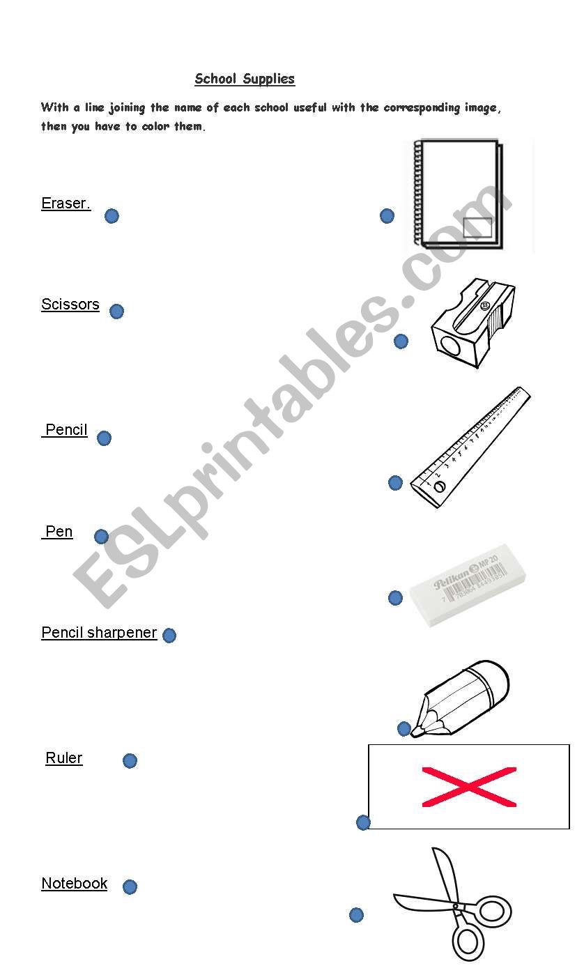 School Supplies worksheet