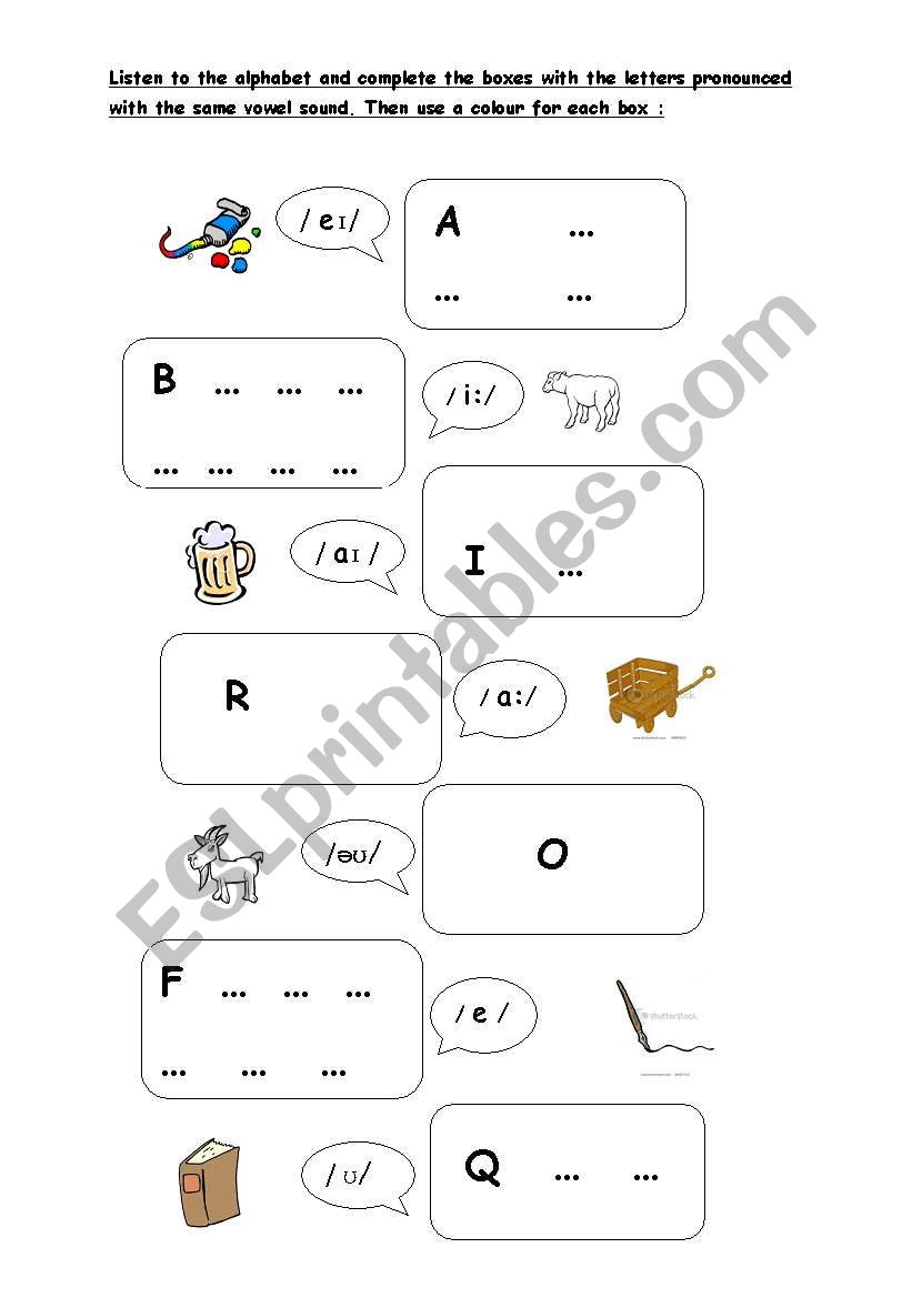 Pronouncing the letters of the alphabet