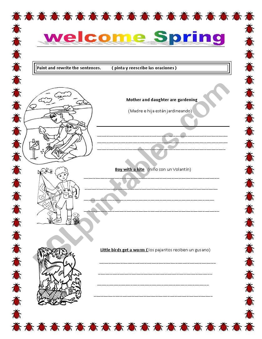 welcome spring  worksheet