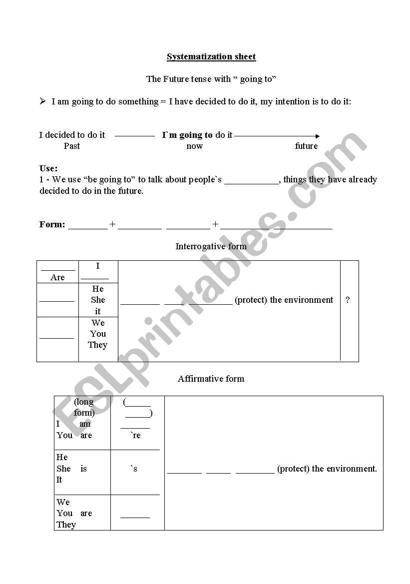 systematization sheet worksheet