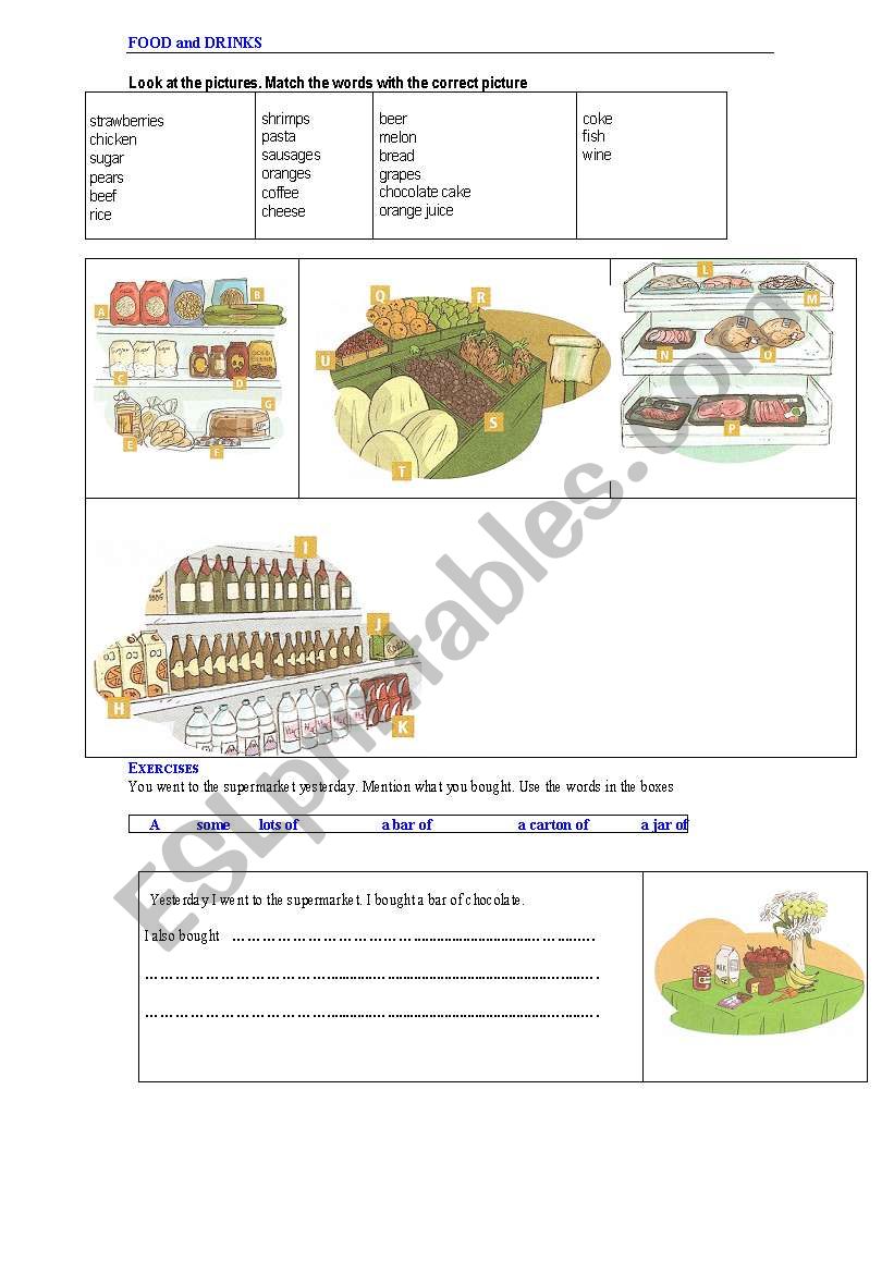 Food - QUANTIFIERS worksheet