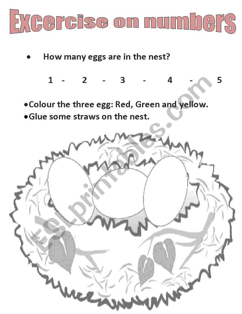 Numbers and colour worksheet worksheet