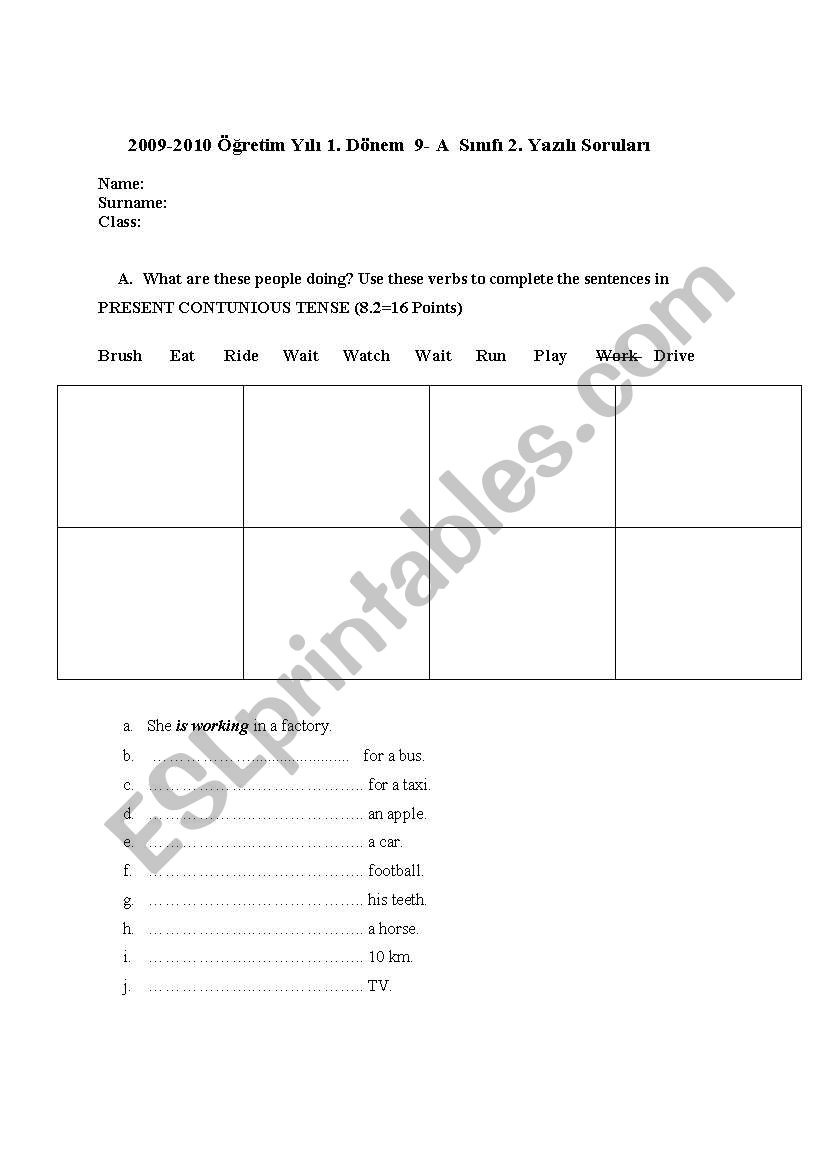 Present simple-continuos  worksheet