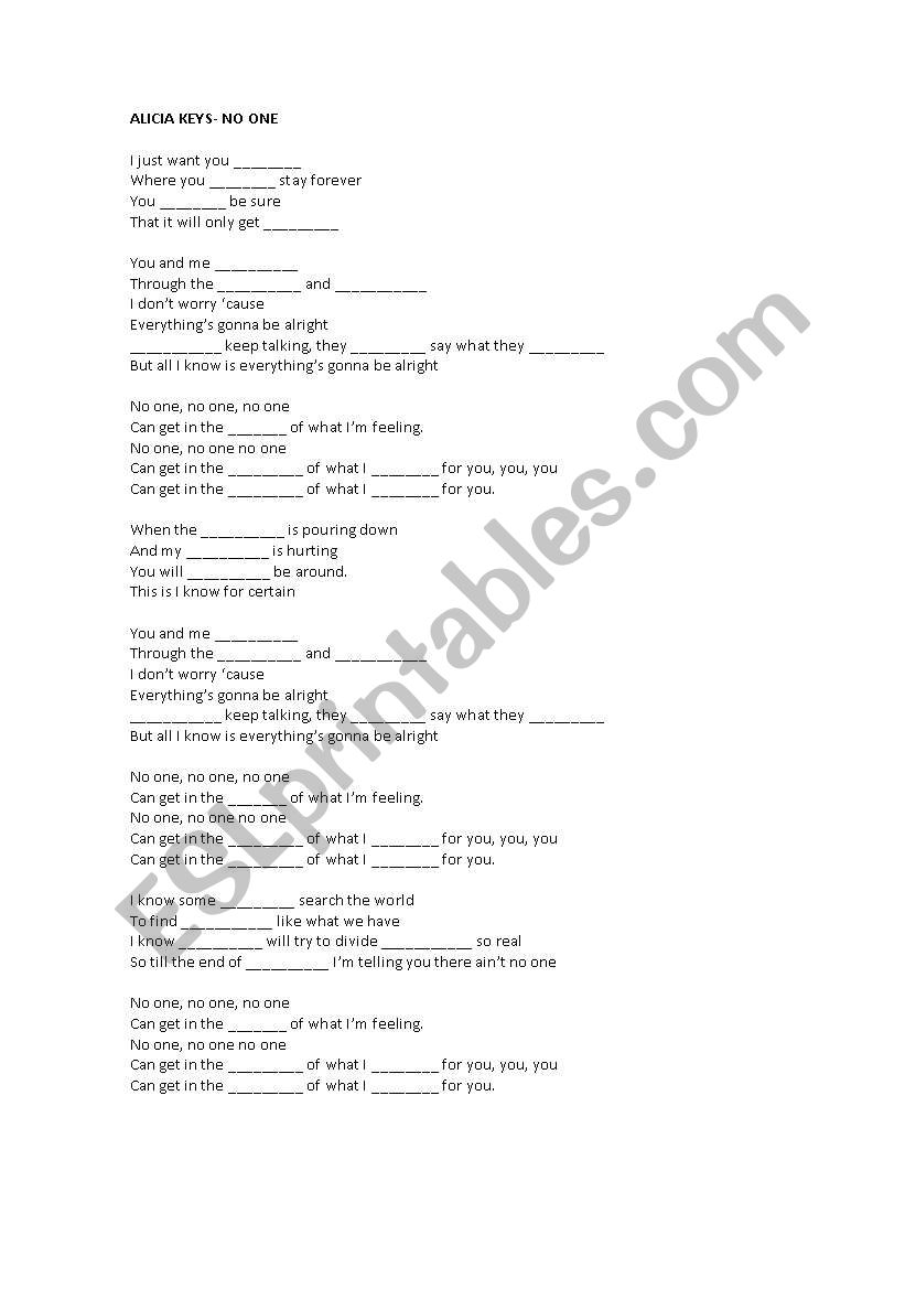 songs - ESL worksheet by ESTHERCASCANT