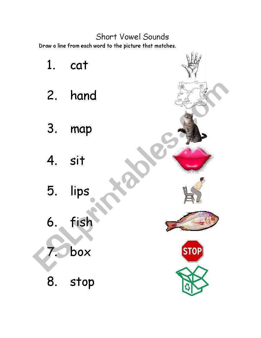 English Worksheets Short Vowel Sounds