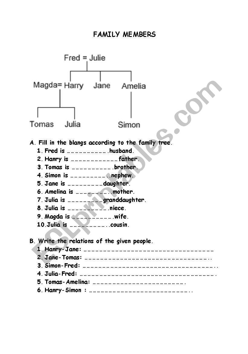 Family worksheet