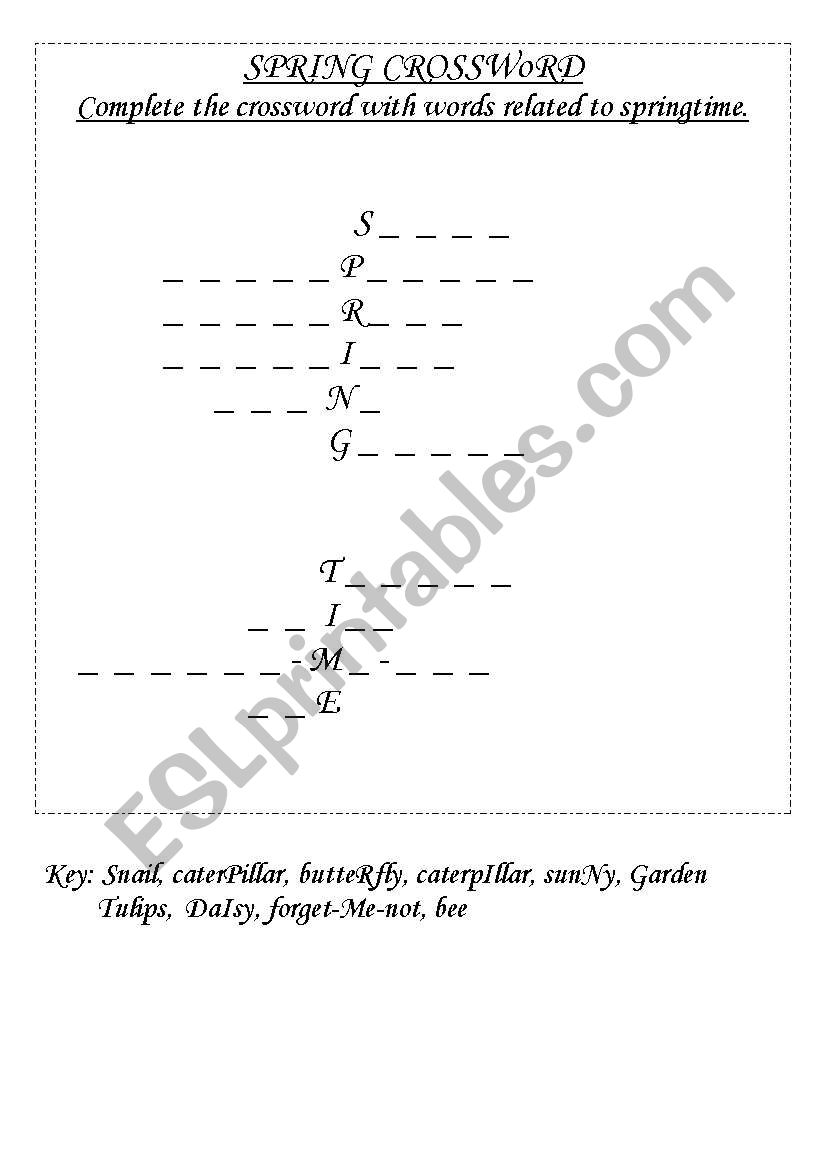 Spring Time worksheet