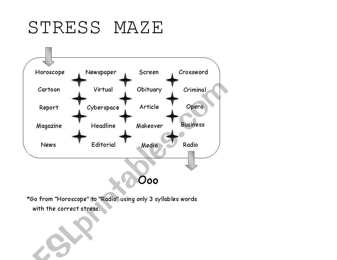 Stress Maze worksheet
