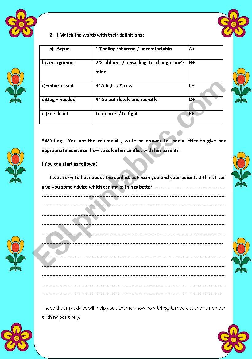 The generation Gap 2 worksheet