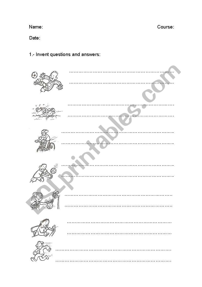 what is he doing? worksheet