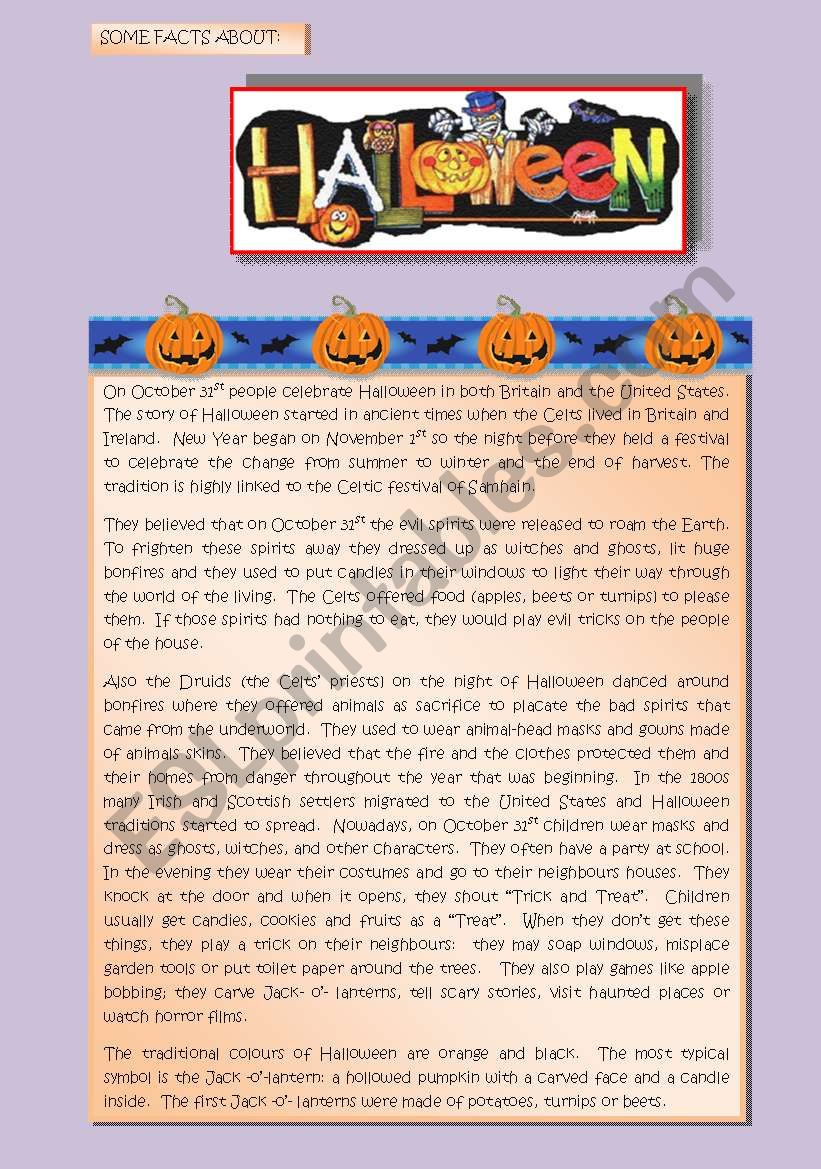 Halloween - ESL worksheet by agathachristiefan