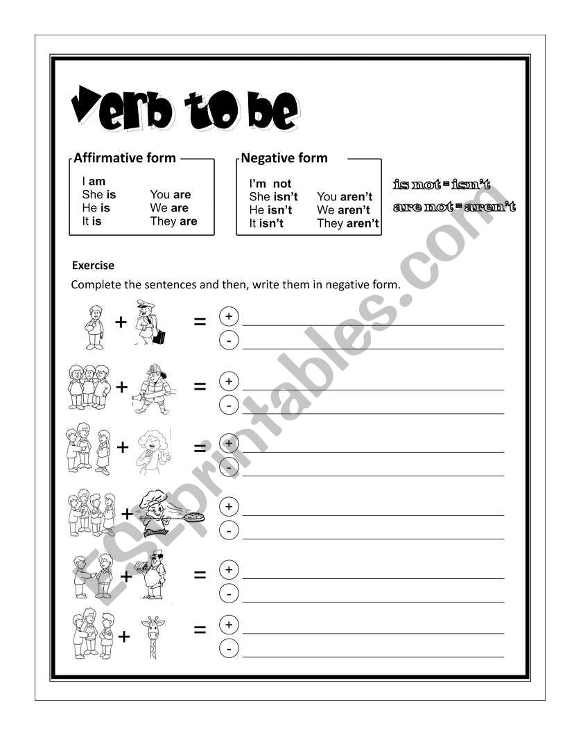 Verb to be excercises worksheet