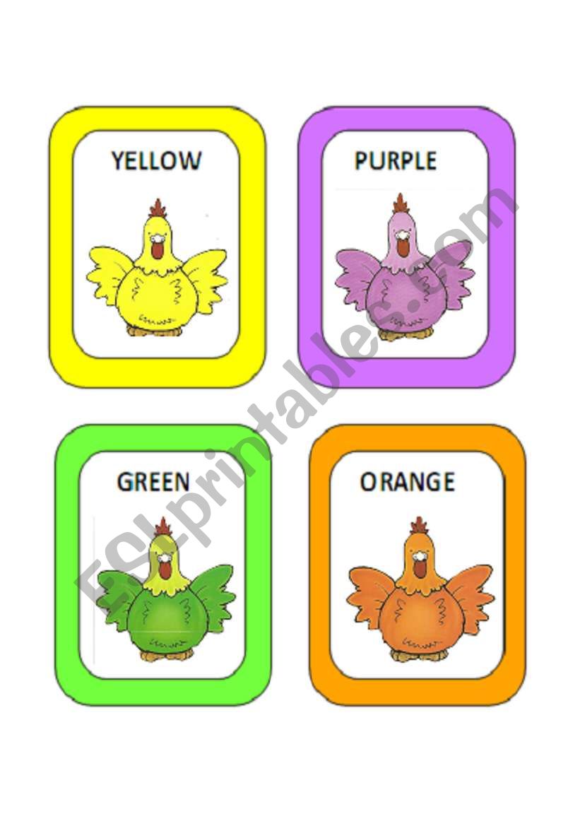 Colours flash-card worksheet