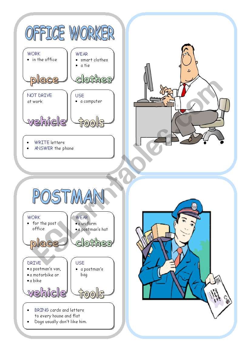 Job Cards - Set 8 worksheet