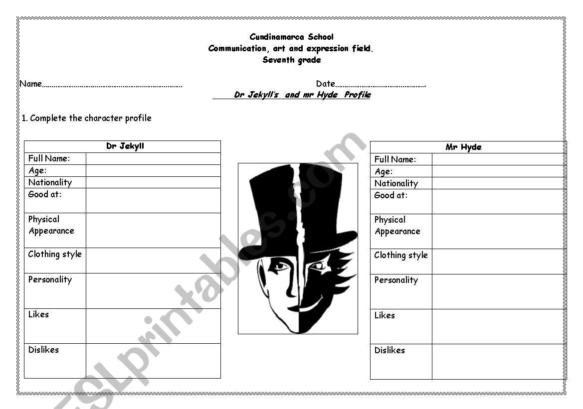 Dr Jekyll S And Mr Hyde Esl Worksheet By Rosangie