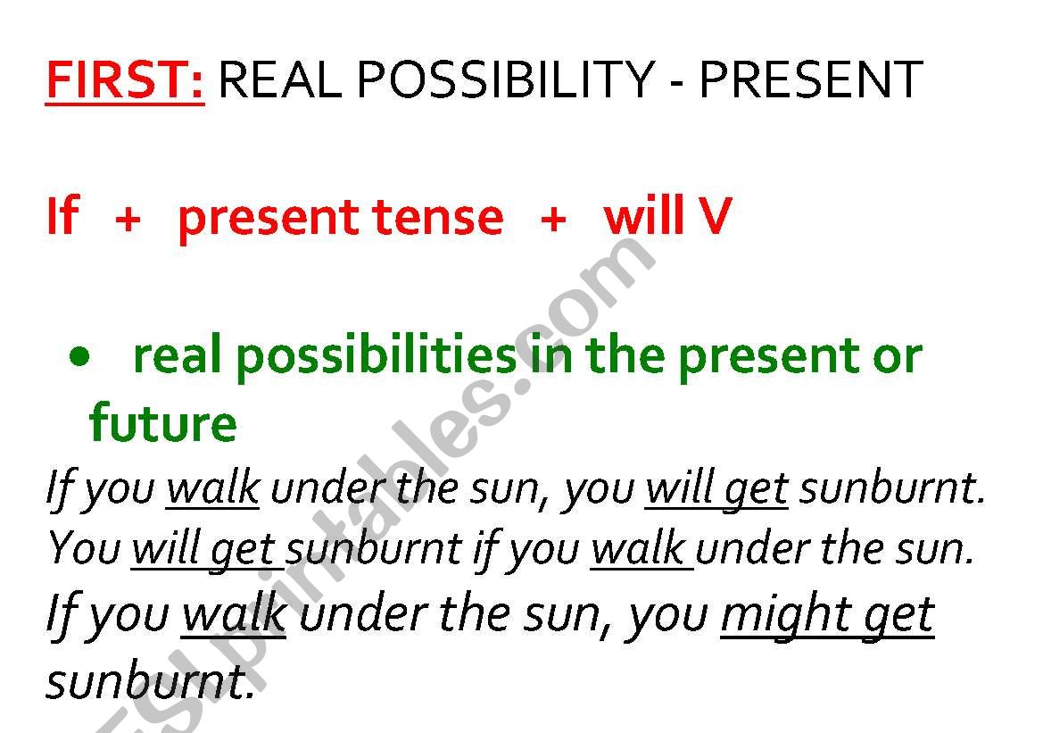 Conditionals - poster worksheet