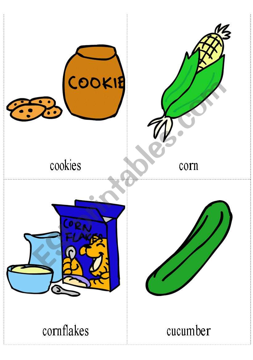 flashcards about food 2 worksheet