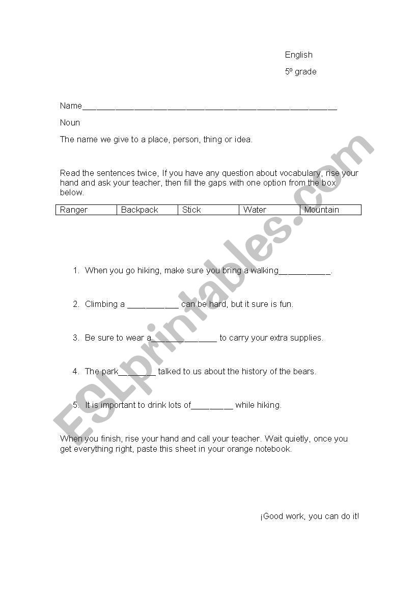 Pre test worksheet