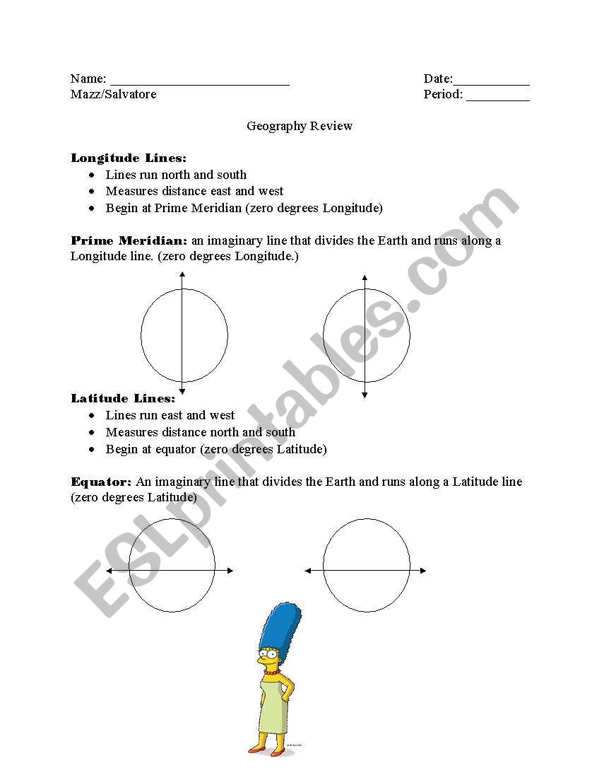 Geography worksheet