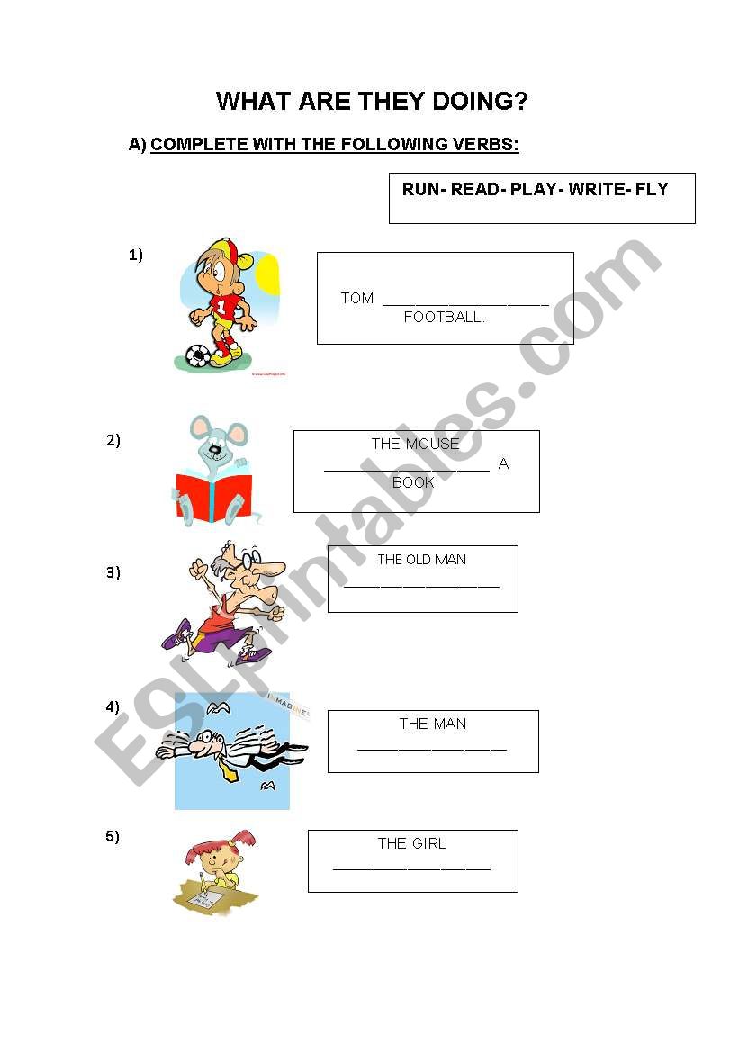 Present continuous worksheet