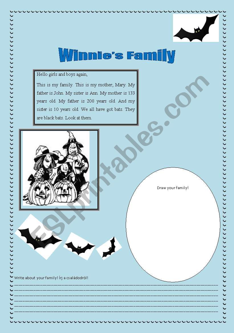 Winnies FAmily worksheet