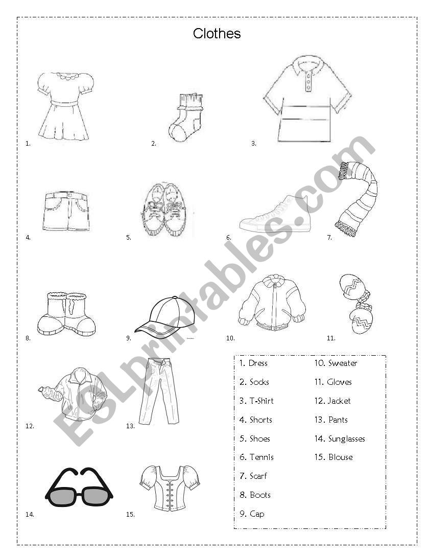 Clothes - ESL worksheet by DCBQ