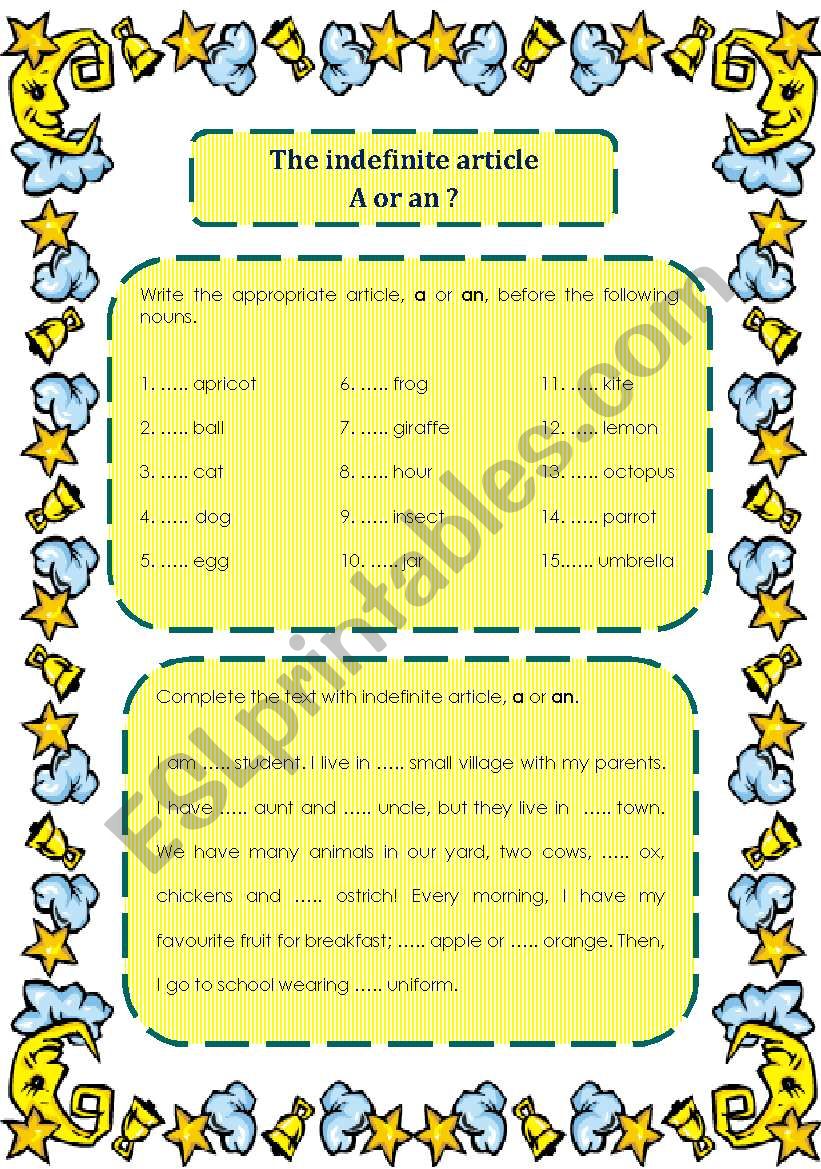 A or An? worksheet