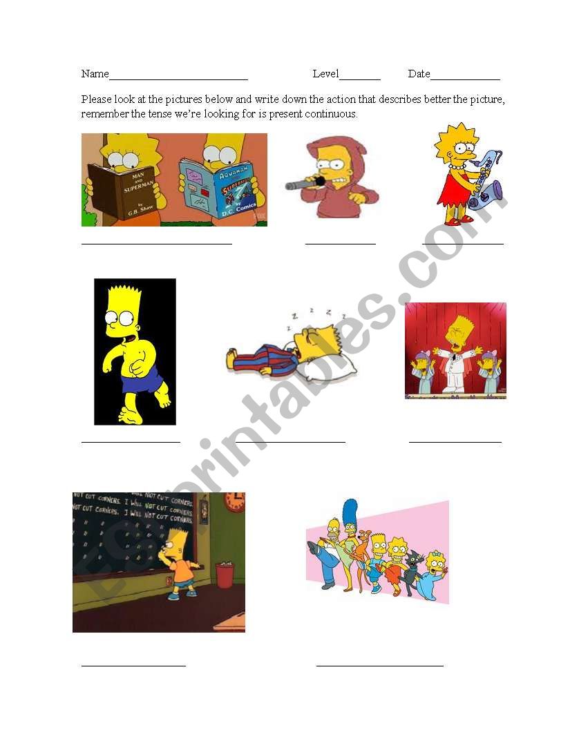 The simpsons continuous   worksheet