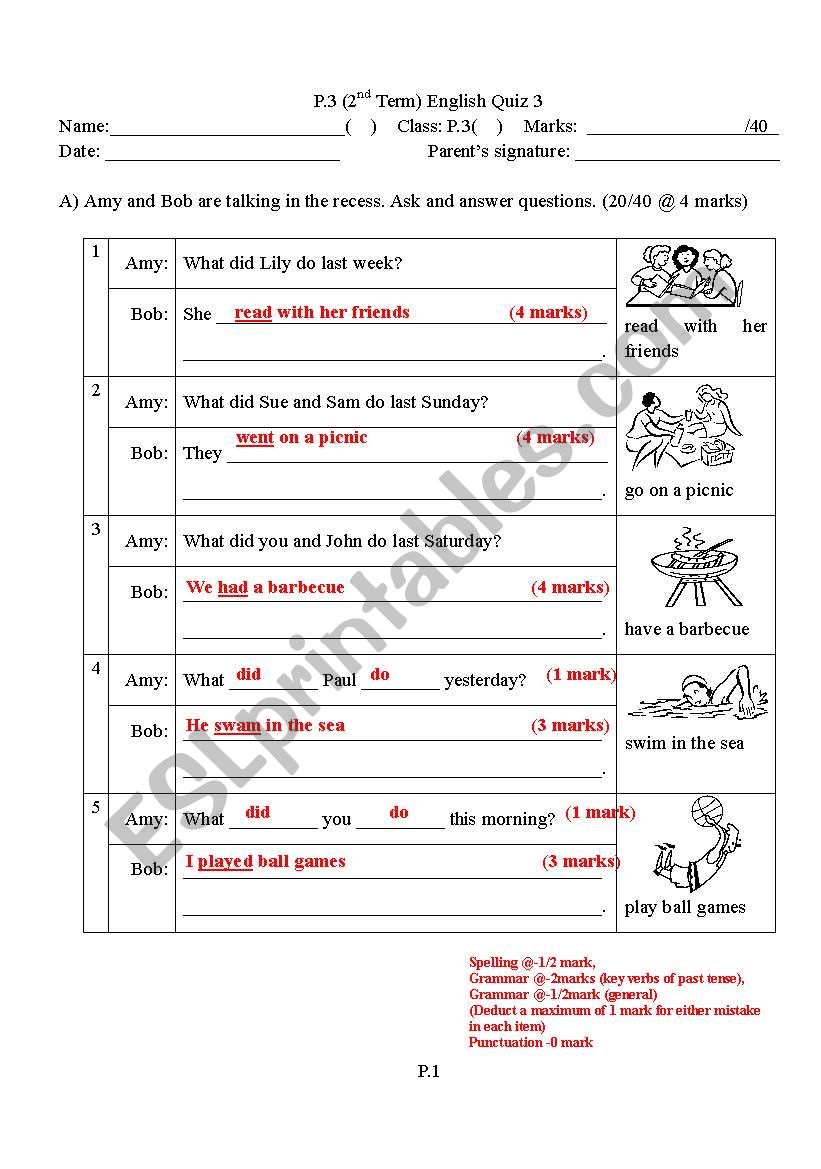 Simple Past Tense  worksheet