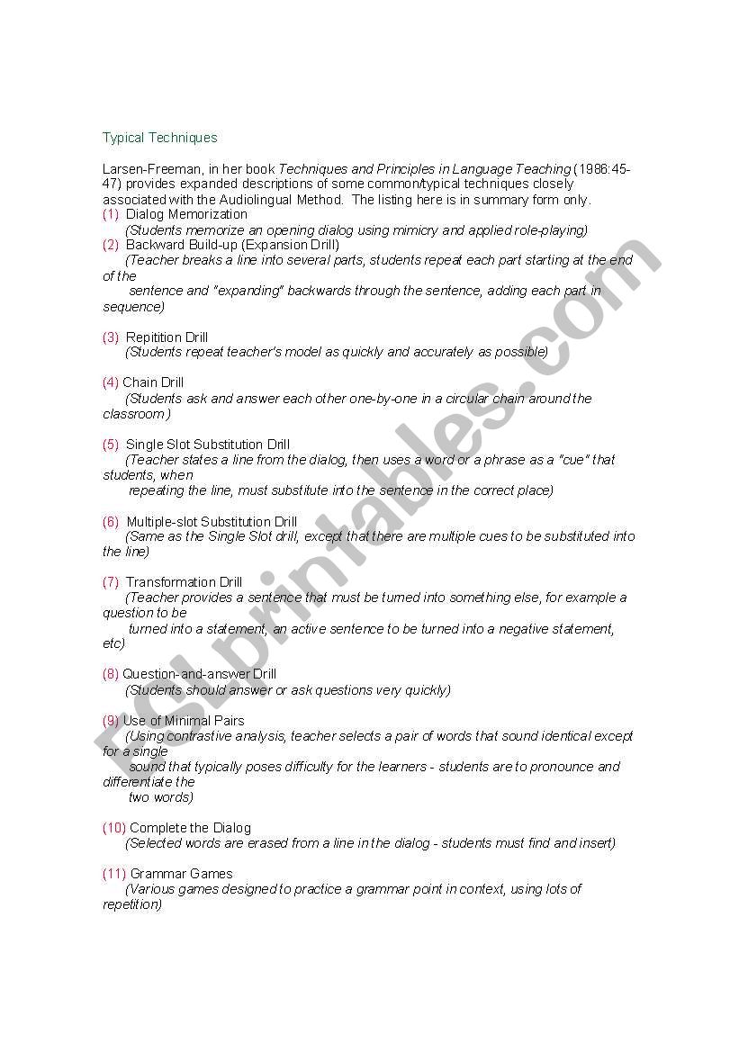 audio activity worksheet