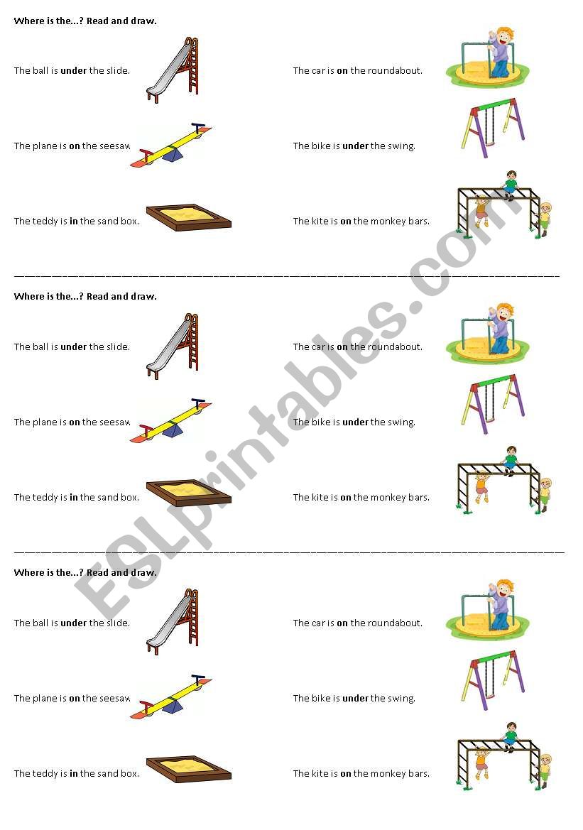 at the park.. where are my toys? - ESL worksheet by danis