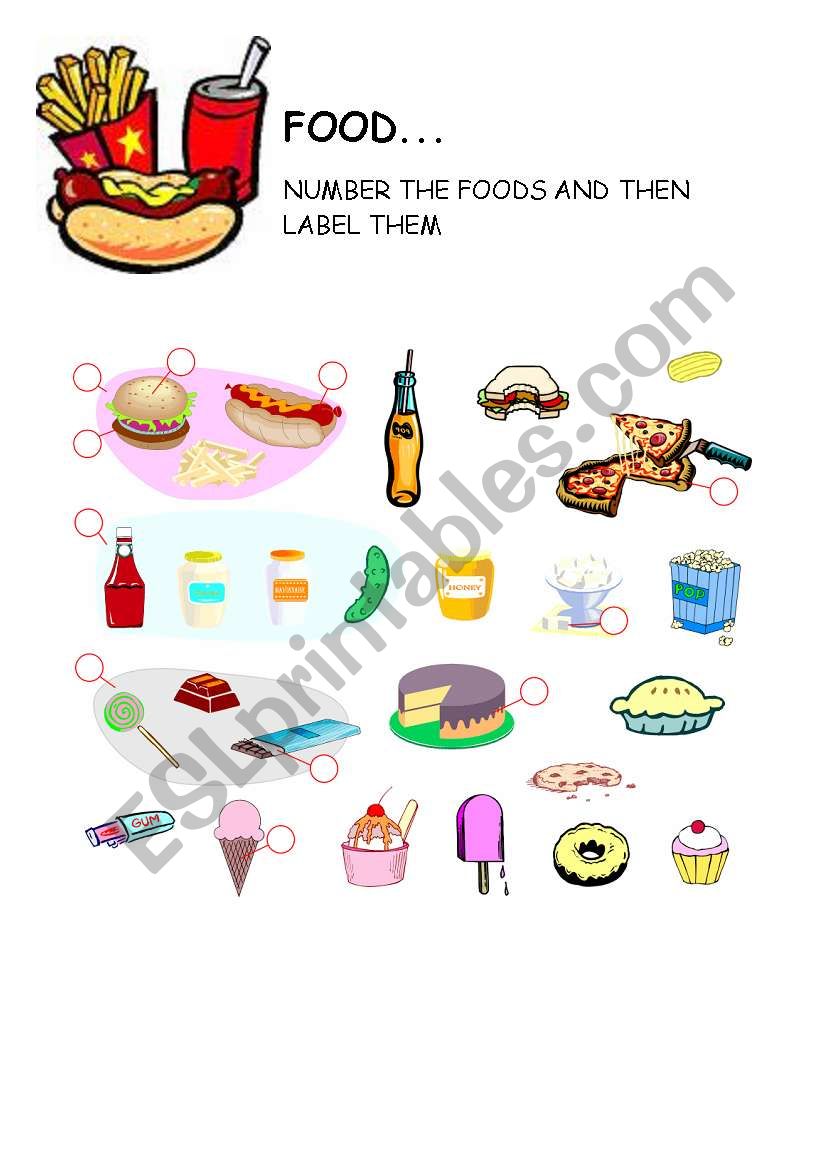 Food and food containers - ESL worksheet by oceanussss