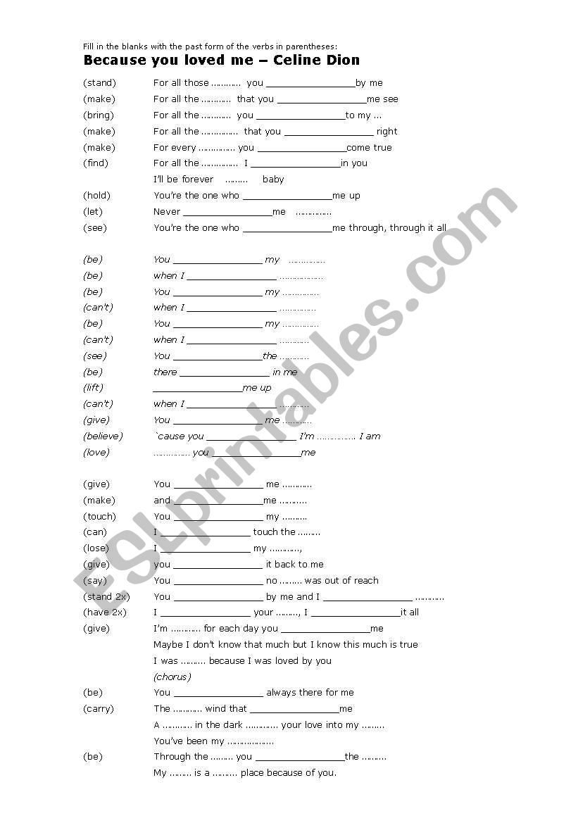 The Song worksheet