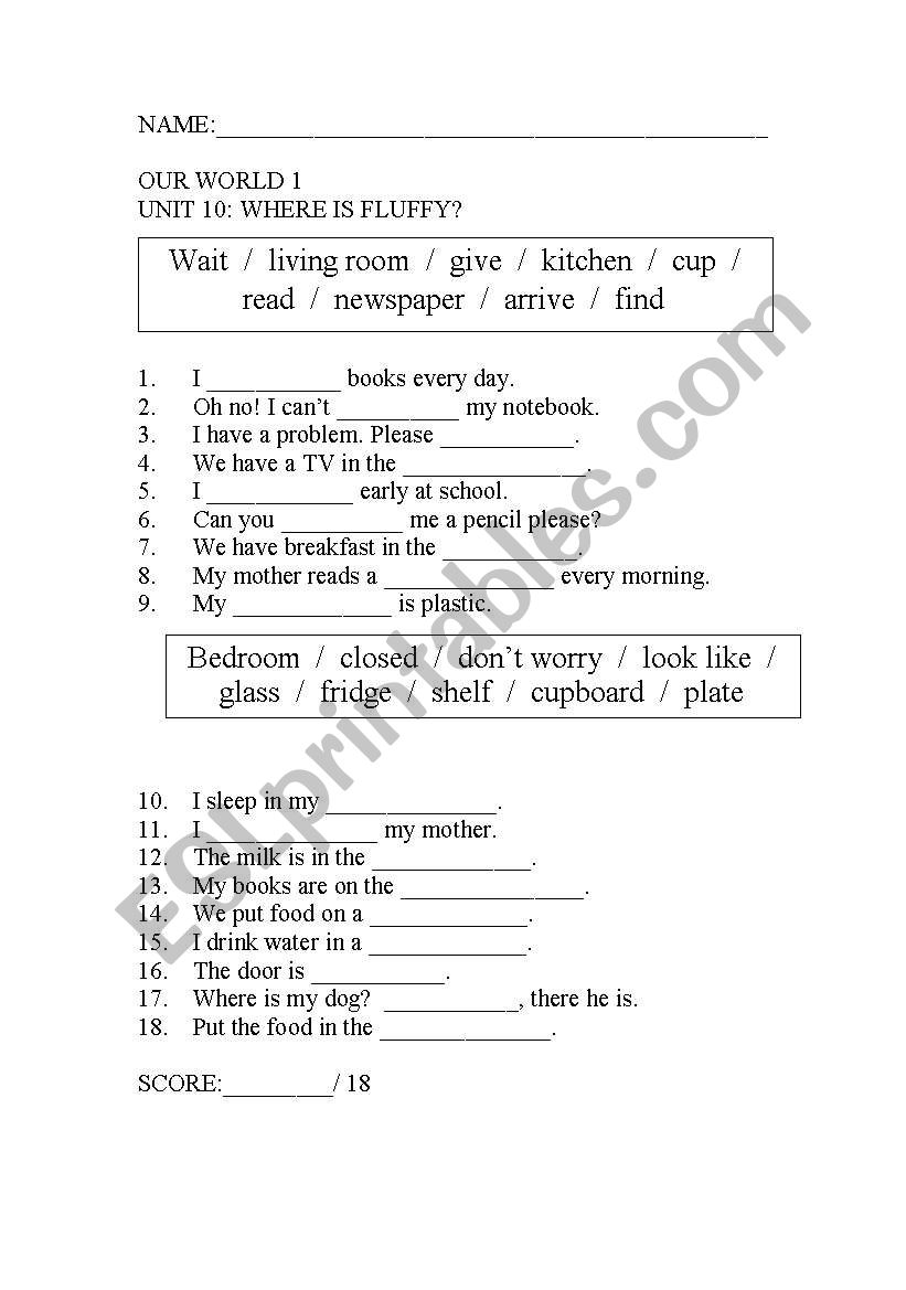 vocabulary worksheet