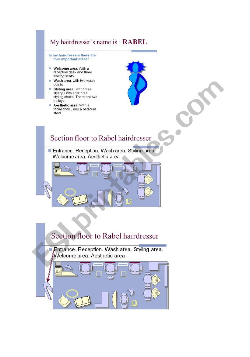 vocabulary activities hairdresser. Areas of hair salon