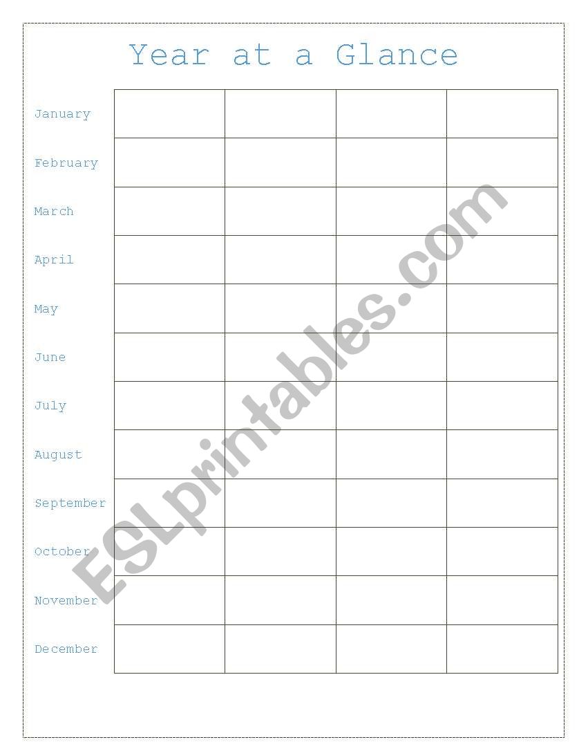 year worksheet