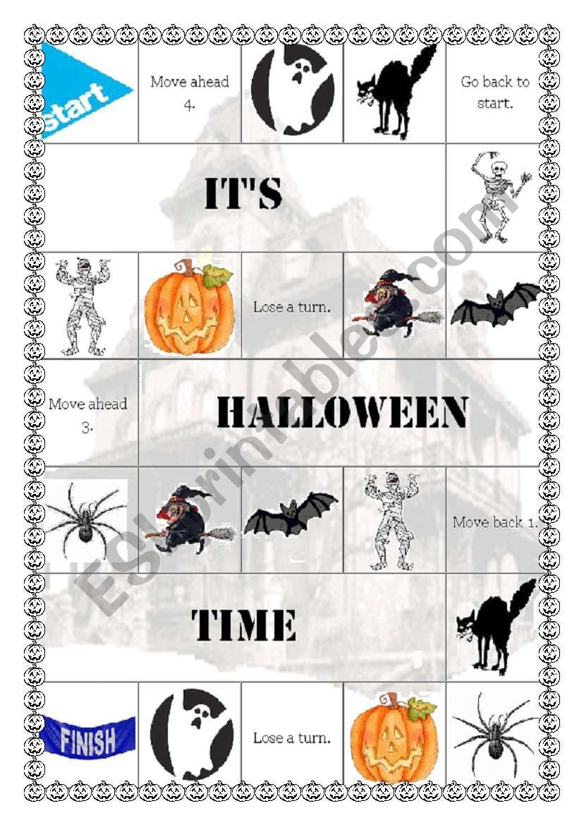 Halloween Board Game Esl Worksheet By Nachi