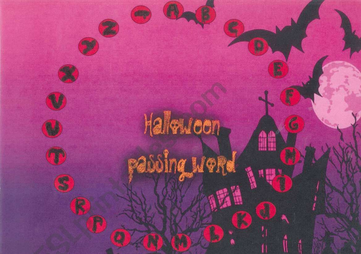 Halloween passing the word worksheet