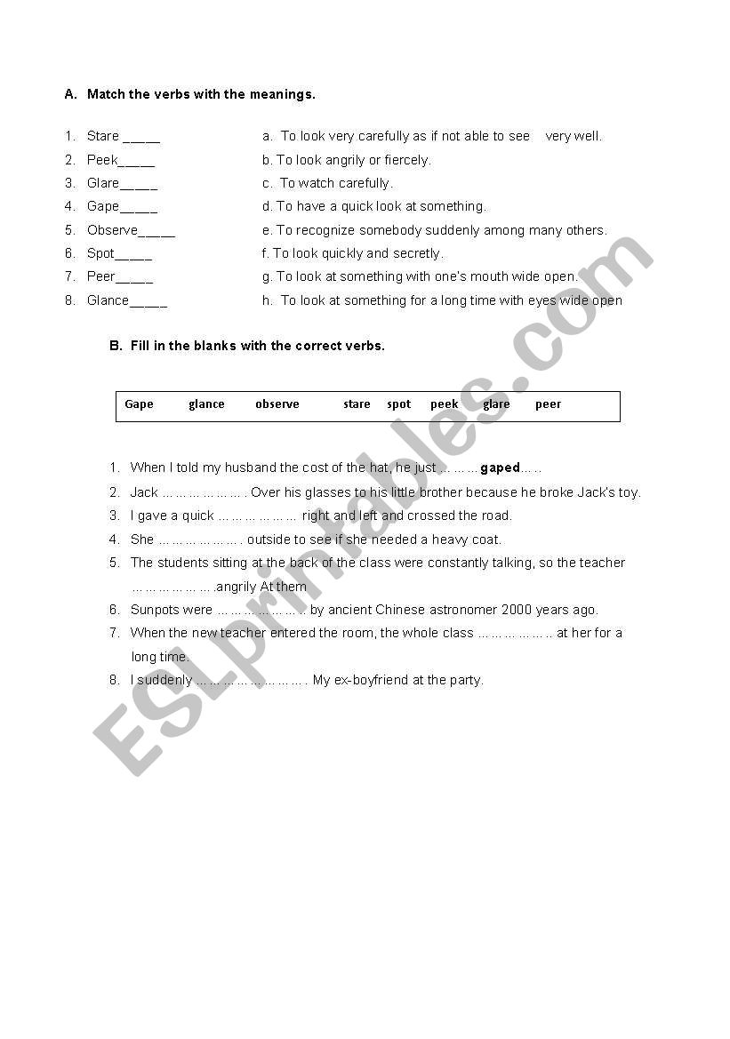 verbs for 