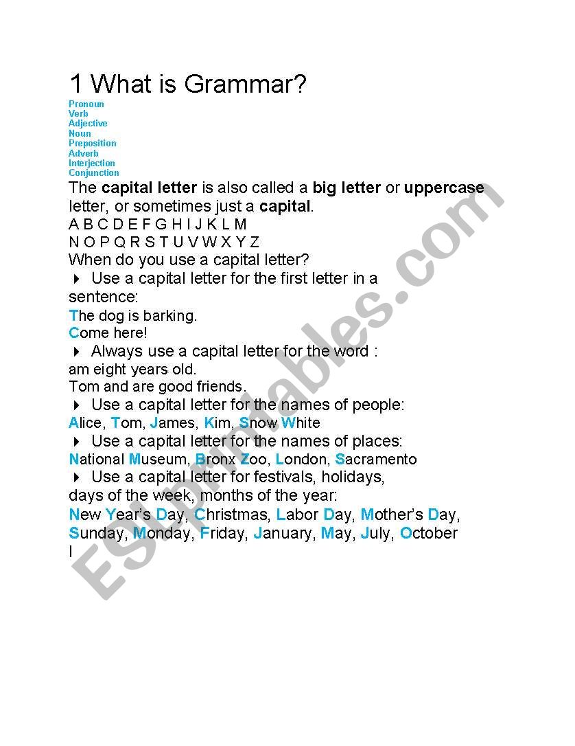 What is Grammar ? worksheet