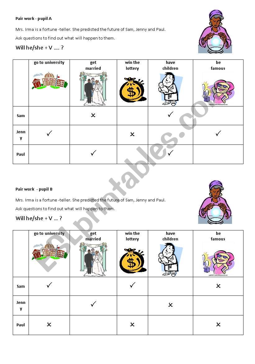 the future tense with will worksheet